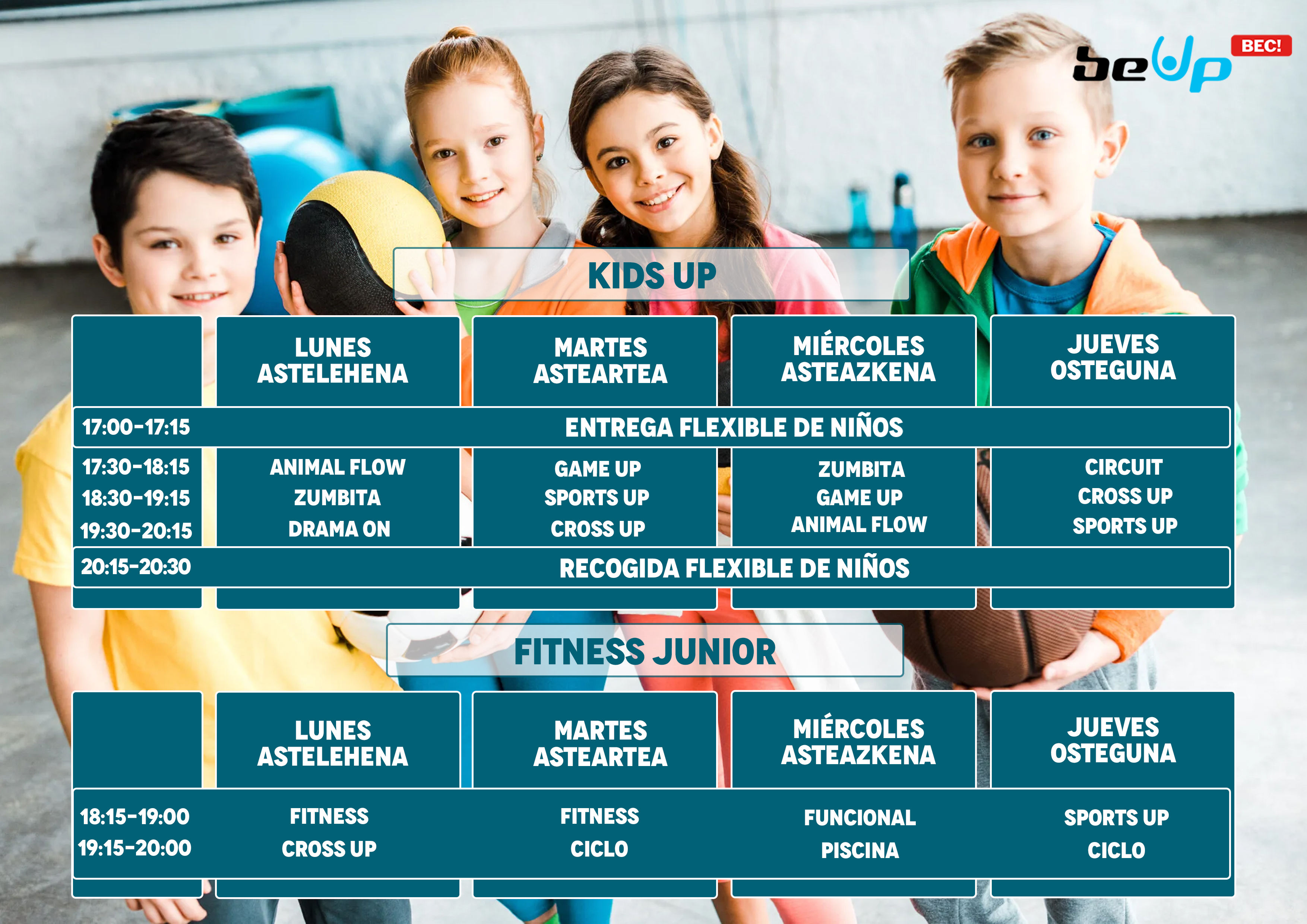 Horario de Kids Up- fitness Jr